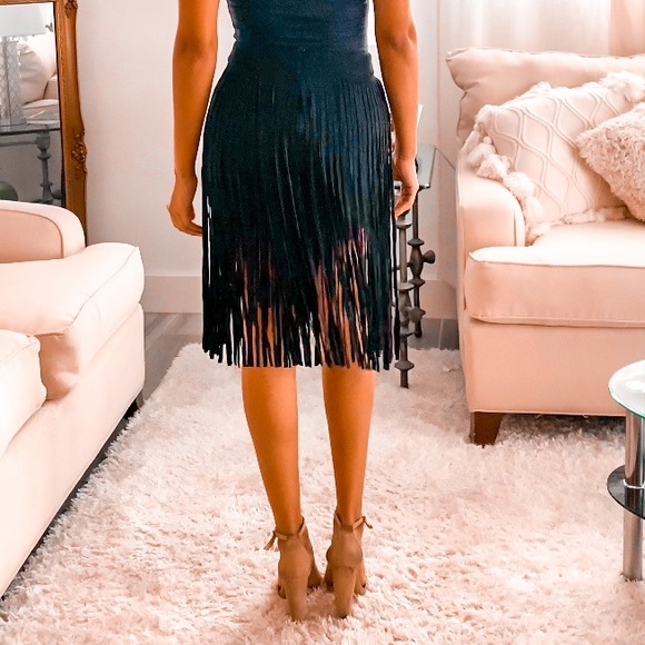 Black Fringe Skirt - Picture 6 of 6
